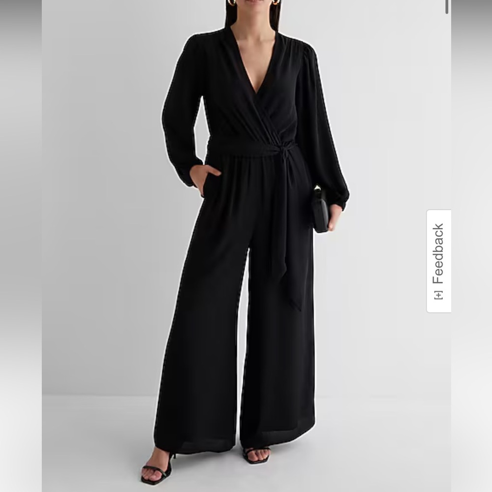 Express Black Wrap Jumpsuit